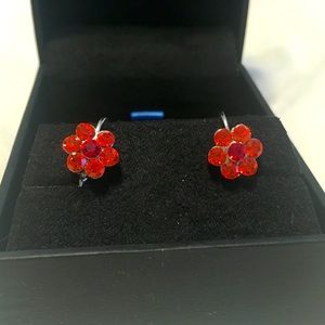 Red Flower Earrings